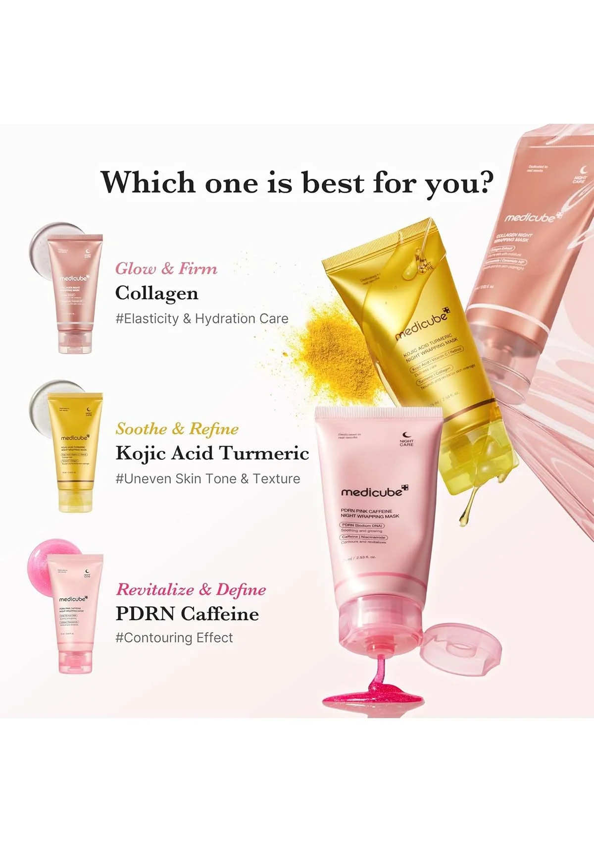 [MEDICUBE] PDRN Pink Caffeine Night Wrapping Mask 75ml - Image 6