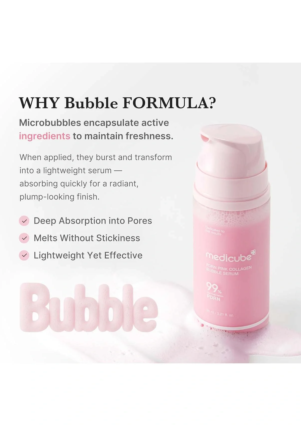 [MEDICUBE] PDRN Pink Collagen Bubble Serum 95ml - Image 6