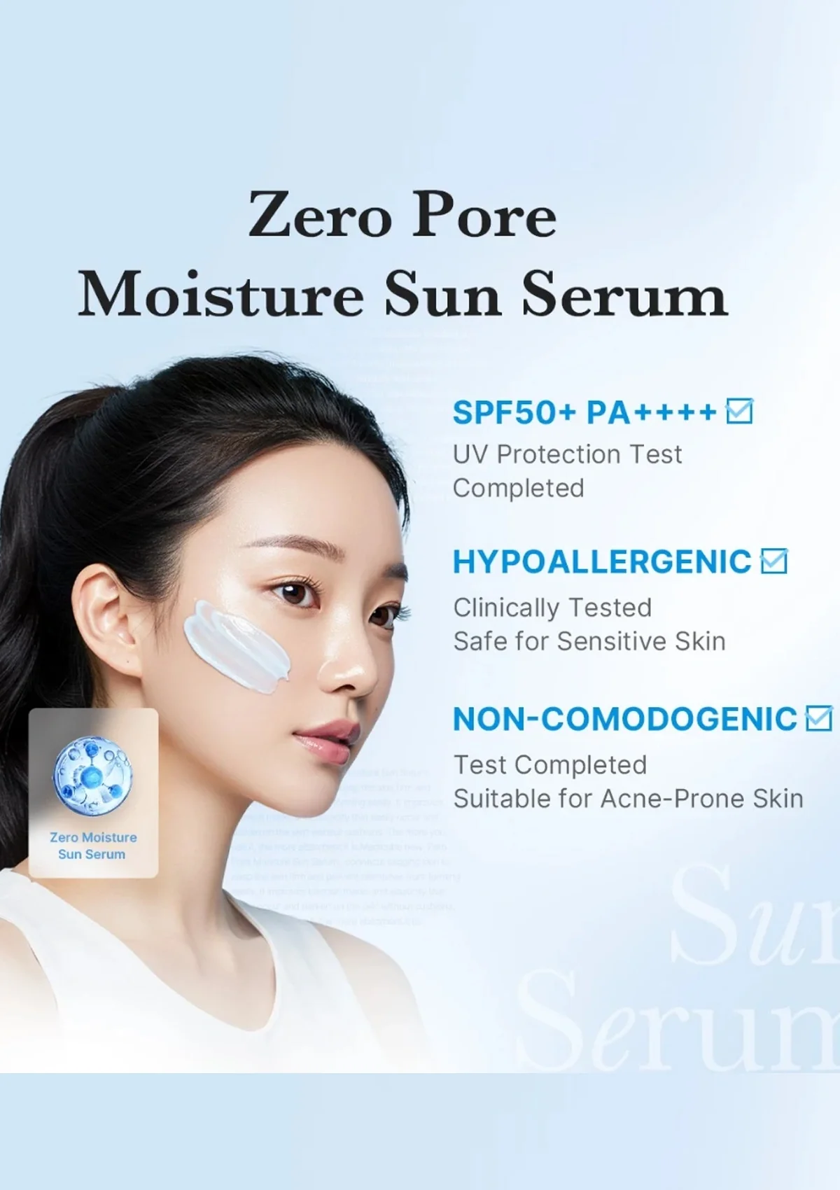 [MEDICUBE] Zero Pore Moisture Sun Serum SPF 50+ PA++++ 50ml - Image 7