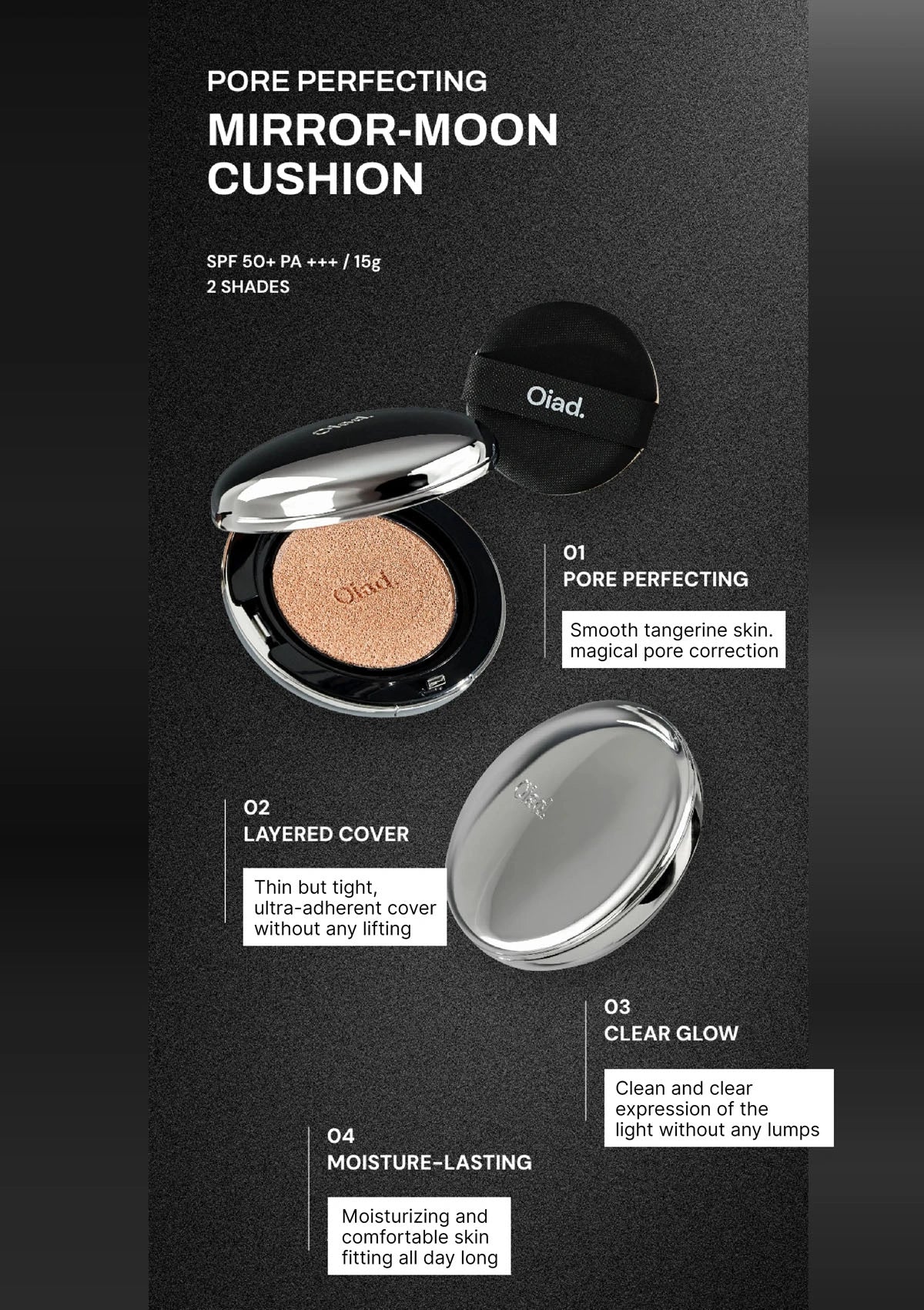 [OIAD] Pore Perfecting Mirror-Moon Cushion SPF 50+ PA+++ 15g - Image 15