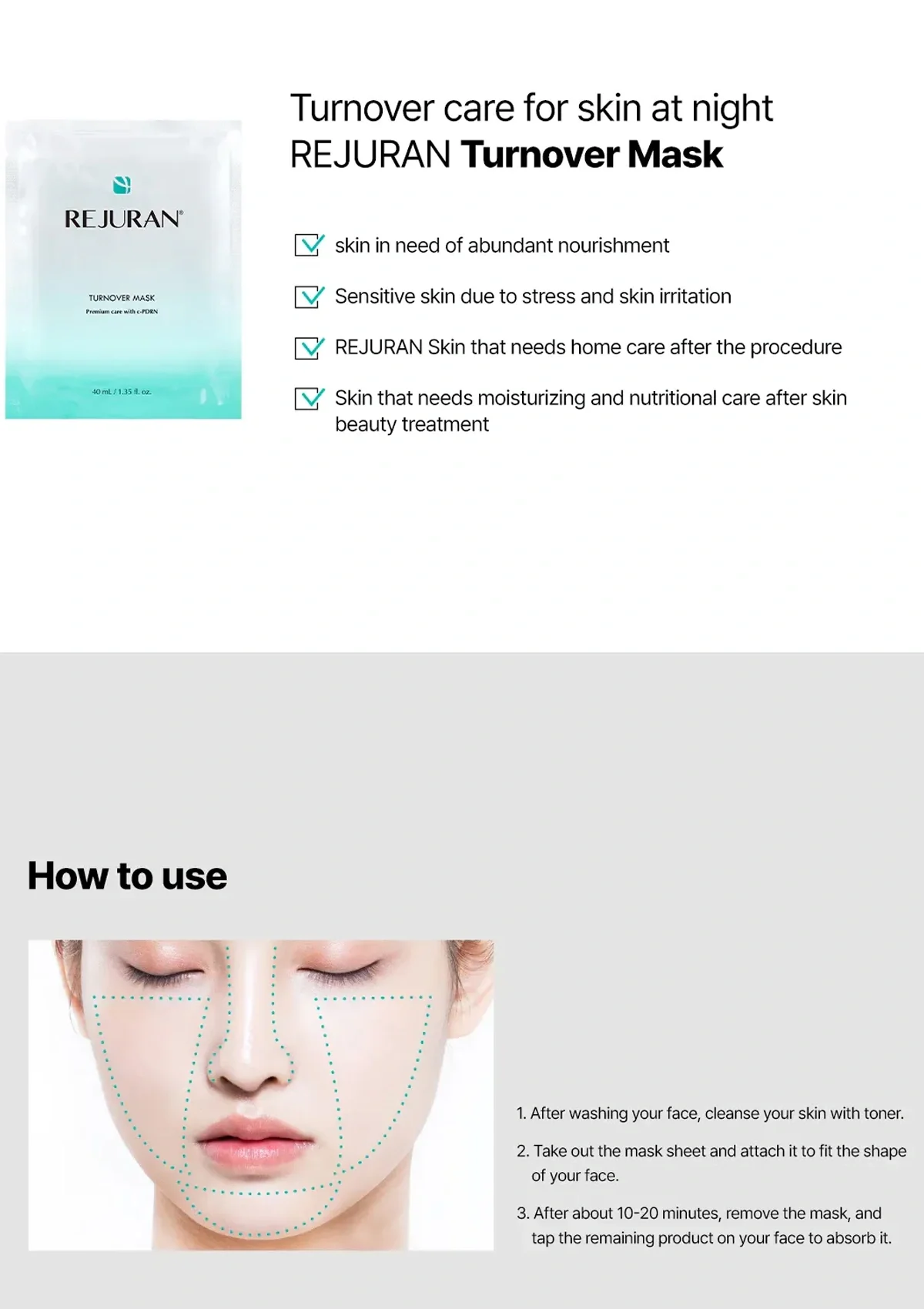 [REJURAN] Turnover Mask (1 Box = 40ml x 5 Masks) - Image 11