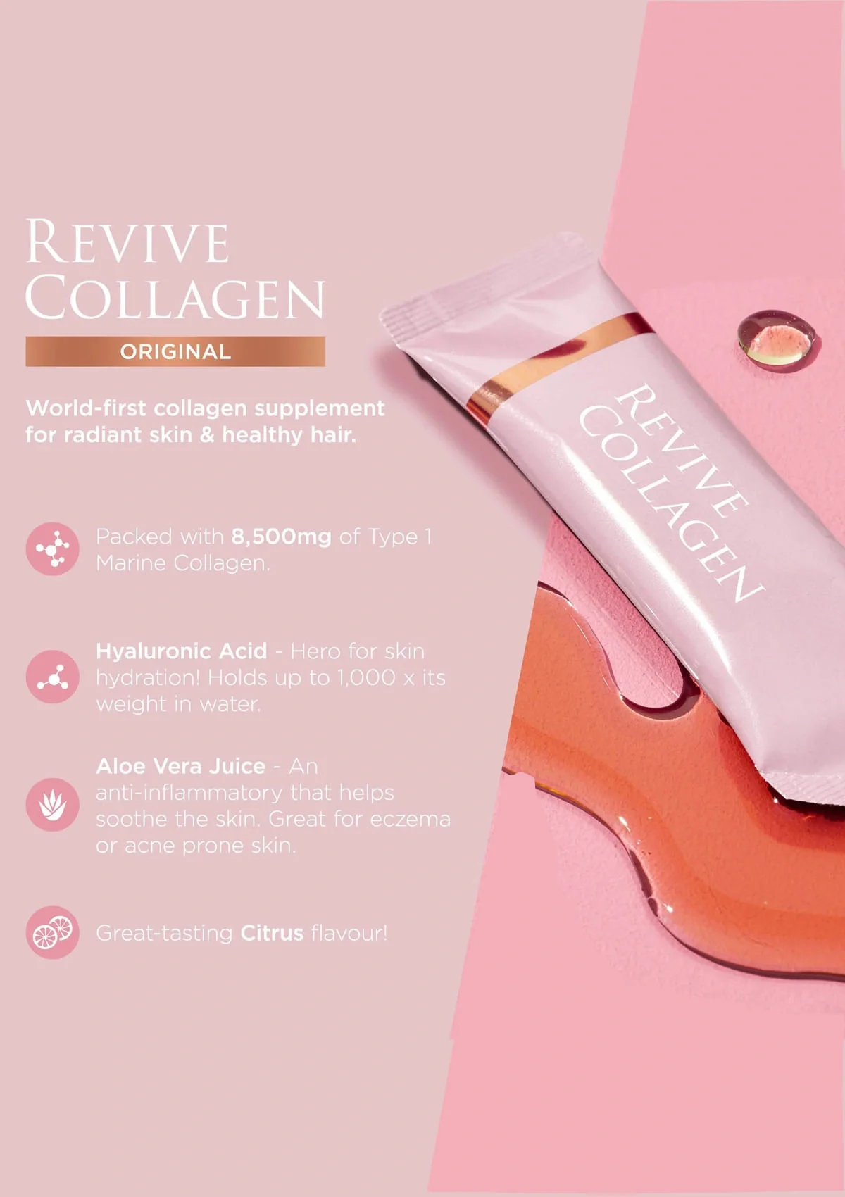 Revive Collagen Original - 8500mg Type 1  Hydrolysed Marine Collagen Drink - Image 3